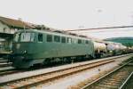 On 22 July 2000 SBB 11517 with freight stood at Brugg AG. 

