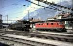 Ae 6/6 No 11433 and Ae 4/7 No 10913 at Chur, July 1st, 1993.
