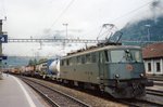 On 26 May 2007 SBB 11491 banks a freight at Erstfeld.