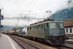 SBB 11491 banks an intermodal out of Erstfeld on 27 May 2007.