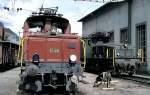 Ee 3/4 no 16302 and Be 6/8 II no 13256 at Erstfeld, September 11th, 1980. Open day with last chance for pictures from Be 6/8 and Ee 3/4.