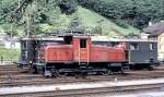 Ee 3/3 No 16344 and behind an Ae 4/6 No 10808 at Erstfeld, June 16th, 1980.