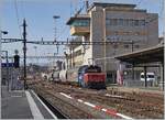 The SBB Cargo Eem 523 200-2 with a Cargo Train in Lausanne. 

19.02.2021