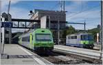 BLS EW III and Re 4/4 504 in Spiez.