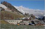 The BLS Re 4/4 II 501 with his RE on the way to Zweisimmen by Garstatt.

03.12.2020