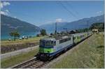 The BLS Re 4/4 II 504 with his RE from Zweisimmen to Interlaken by Faulensee. 

14.06.2021