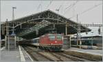  Re 4/4 II - Festival in Lausanne :
Re 4/4 II 1112 with a local train to Vallorbe is leaving Lausanne. 
12.06.2012 