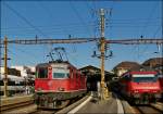 Re 4/4 II 11128 and Re 460 089-6 pictured in Lausanne on May 29th, 2012.
