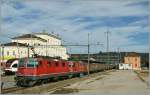 Re 4/4 II with a Cargo train in Porrentruy.