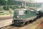 SBB 11158 stood with a steamer on 26 May 2007 in Gschenen.