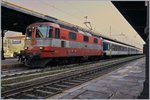 The SBB Re 4/4 II 11109  Swiss Express  in Domodossola.
07.10.2016