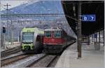 From an to Domodossola: The RABe 535 103 is comming from Domodossola, and the Re 4/4 II 1138 is coing to Domodossola.