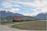 The SBB Re 420 273-5 with a Cargo train by Aigle . 12.04.2018