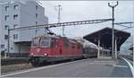 The SBB Re 4/4 II 11197 wiht his  Dispozug  in Vevey.

30.01.2020