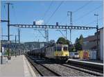 The SBB Cargo Re 4/4 II 11307 (Re 420 307-1) with a Cargo Train in Yverdon.