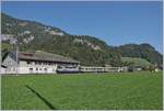 The BLS Re 4/4 II 501 with his RE from Interlaken Ost to Zweisimmen by Boltigen. 

18.09.2020