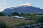 The SBB Re 420 345-1 on the way to Lausanne by St-Triphon.