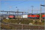 The SBB Re 4/4 II 11296 (Re 420 296-6) and an other one on the left and the Aem 940 023-5 on the right in the Lausanne Triage Station. 

04.02.2022

