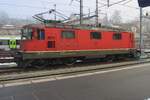 More than sixty years old, but still going strong is SBB 11116, seen here at Bern on 31 December 2024, putting her pantograph to the energised cable to prevent frost damage.