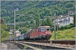 The SBB Re 4/4 II 11278 (Re 420 278-4)  Cham  with a Cargo train near Villeneue. 

15.07.2024