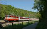 SBB Re 4/4 II 11109 with the CNL Praha/Berlin - Zürich on a special way  by Thayngen (works on the line by Rastatt).
22.04.2011