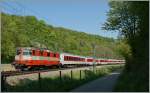 SBB Re 4/4 II 11109 with the CNL Praha/Berlin - Zrich on a special way  by Thayngen (works on the line by Rastatt).