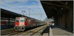 Re 4/4 II 11124 with a RE St Gallen - Chur by his stop in Landquart.