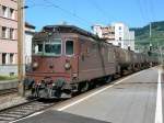 BLS Re 4/4 with a Cargo train in Vevey.
16.07.2007