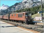 The BLS Re 4/4 187 and an other one with a Cargo train in Kandersteg. 

11.04.2007