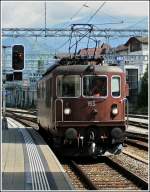 BLS Re 4/4 165 pictured in Spiez on August 6th, 2007.