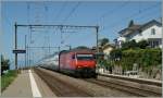 SBB Re 460 027-6 with an IC in Grandvaux. 
18.07.2012