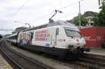 SBB 460 041 has just arrived at Schaffhausen on a grey 4 June 2014.