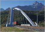  The SBB Re 460 081-3 with an IR on the new Massogex Bridge between St Maurice and Bex. 11.10.2017