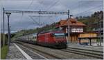 The SBB Re 460 109-2 with an IC to Brig by Muelenen.