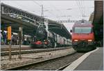 The 141 R 568 and the SBB Re 460 074-4 in Lausanne.