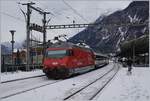 The SBB Re 460 016 in St Maurice.