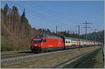 The SBB Re 460 016 wiht an IC on the way to Brig by Mülenen. 

14.04.2021