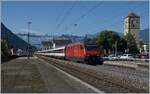 A SBB Re 460 with his IR from Brig to Geneva Airport in Villeneuve. 

01.07.2019