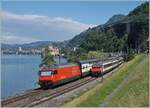 An SBB Re 460 is just past Villeneuve with its IR 90 on its way to Geneva Airport and was photographed just before it was obscured by the oncoming train. The Château de Chillon can be seen in the background.

June 5, 2024