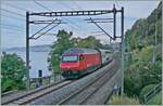 A SBB Re 4609 is wiht his IR 90/95 by the castle of Chillon on the way to Geneva Airport. 

28.05.2025