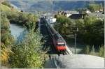 A Re 460 on the Rhone-Bridged by Leuk   12.10.2010