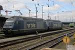 BLS 465 002 is stabled at Basel Badischer Bahnhof on 22 March 2017.