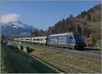 The BLS re4645 002 wiht a local train from Spiez to Frutigen by Mülenen     14.04.2021