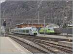 The BLS RABe 528 116 from Domodossola to Bern is leaving Brig. On the right: the BLS Re 465 009 and Re 4/4 195. 

02.02.2024