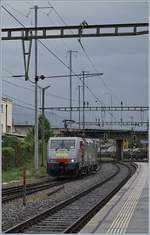 The MRCE 189 090  Göttingen  (UIC 91 80 6189 990-5 D-Dispo Class 189-VE) rented by the SBB CFF FFS in Sierre.
31.07.2017