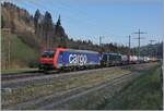 The SBB Re 474 016 and an other one with a Cargo train by Mülenen. 

14.04.2021
