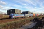 SBBCI 193 534 'RUHR' hauls an intermodal service through Tilburg-Reeshof on 24 January 2021.