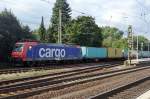 SBB 482 007 hauls an intermodal through Celle on 8 September 2015.