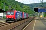 Loco train with 482 000 in leading position speeds through Bingen on 30 May 2014.