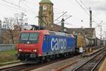 On 24 March 2017 SBB Cargo 482 006 passes through Basel Badischer Bahnhof.